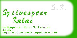 szilveszter kalai business card